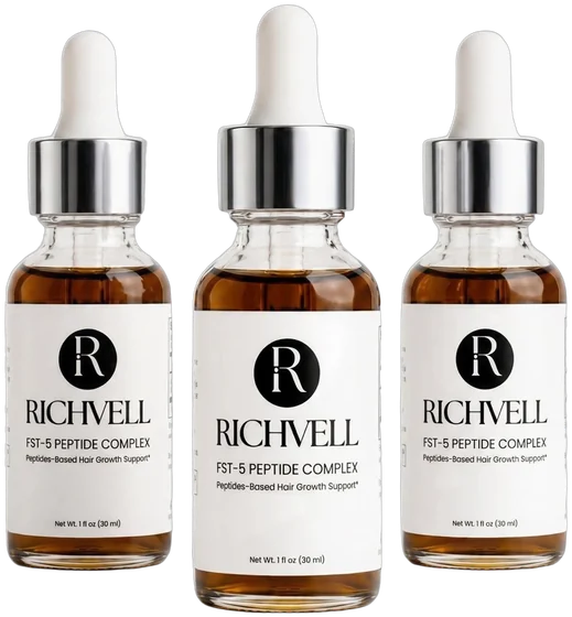 Three bottles of FST-5 Peptide Complex