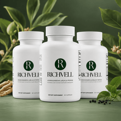 3x Richvell™ Organic Ashwagandha & Black Pepper - Richvell